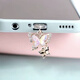 Laiji trendy three-dimensional double-layer color butterfly full diamond fishtail mobile phone dust plug universal for Apple 15 Huawei mobile phones main picture type-c oval fast charging interface (anti-lost rope)