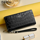 Goldlion Women's Wallet 2025 Summer New Crocodile Pattern Genuine Leather Clutch Multifunctional Large Capacity Fashion Fashion Women's Bag White
