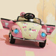 Bebeiya children's electric car four-wheeled princess car girl's toy car can sit on Internet celebrity swing baby can remote control car pink dual-drive leather seat + remote control + early education story