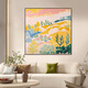 Mopai restaurant decoration painting hand-painted oil painting American flower high-end living room texture hanging painting square mural without punching icing on the cake 60*60cm hand-painted oil painting