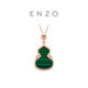 Chow Tai Fook ENZO mall same jewelry 18K gold malachite diamond gourd necklace EZV8055 40cm