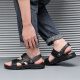Sandalias guerreras zapatos para hombres zapatos de playa al aire libre sandalias deportivas de dos listones resistentes a la ropa WSL (WZ) -1390 Negro 41
