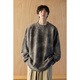 NEW OR MODE American round neck sweater for men in autumn and winter new loose and versatile retro high-end tie-dye fashion brand casual knitted sweater gray 2XL