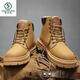 Woodpecker Winter Plus toison Martin Boots Chaussures de haut pour hommes pour hommes British Retro non glissé Bottes de travail chaudes Coton Chaussures Chaussures pour hommes Jaune plus polaire 40