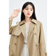 Qiushui Yiren Design Wind Clothing Spring New Middle Long Senior Small Smooth Small Trench Covels Women's Brown M