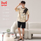 Chat man (miiow) pyron de coton pur style d'été mince d'été 2025 Nouveau costume à manches courtes pour les adolescents peut porter des vêtements à la maison à l'extérieur de A-844 hommes 2xl
