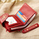 KUQIDAISHU Women's Wallet Student Korean Short Folding Cartoon Zipper Coin Wallet Fashion New Women's Clutch Card Bag Red