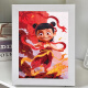 He Jiangong Ao Bing Nezha 2025 new peripheral diamond stickers children's handmade DIY material bag brick and stone painting magic kids' sea 7371 [Tools + Wooden Frame + Color Box]