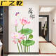 XMSJ墙贴画墙纸自粘客厅沙发卧室背景墙壁贴画墙贴画卧室客厅沙发电视 荷花鲤鱼s9274
