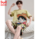 Cat Man (Miiow) großer Größe Pyjamas Herren Sommer Dünnes Kurzarm reines Baumwoll-Cartoon Teenager Student Personalisierte Herren-Heimkleidung Set Maroon DMY-6621 Katze und Maus m klein [80jin [Jin gleich 0,5 kg] -100jin [Jin gleich 0,5 kg]]