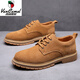 Western Camel (VANCAMEL) Martin shoes men's genuine leather spring and summer men's shoes trendy shoes low top versatile Martin boots casual fur shoes British work shoes brown 41