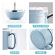 MAXCOOK 304 stainless steel instant noodle bowl 15cm plastic steel multi-purpose fast food cup student lunch box Nordic blue MCFT192