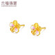 Lukfook Jewelry Gold Stud Earrings Gilded Peach Blossom Pure Gold Earrings Gift for Women Price GDGTBE0051 Approximately 1.40g