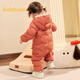 Ropa para niños de Balabala para bebés onesie de chaqueta delgada ropa de bebé 2025 ropa de invierno abrazando ropa arrastrándose ropa y niñas lindas divertidas halcones de cita con rojo - pato blanco down 90 cm - 47g cantidad de llenado