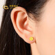CHINA GOLD Crushed Ice Gold Earrings for Women 999 Pure Gold Earrings Birthday Gift for Girlfriend and Wife Pure Gold Earrings (gold weighs about 1.2g)