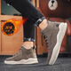 Qiaoyi Herrenschuhe Winter Baumwollschuhe plus Samt warme High Top zwei Baumwollschuhe Herren Martin Boots Trendy Kaltes wasserdichte Arbeiten Stiefel Khaki plus Samt 42