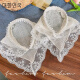 Summer Baotou Sunscreen Veil 2024 New Double-sided Triangle Scarf French Hairband Women's Lace Headdress F1315 MW White