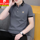 Pierre Cardin 2025 Sommer Feste Farbe Revers kurzärmeliges Polo-Hemd Männer Sommer Trendy T-Shirt Top Schöne junge T-Shirt Männer Q680 Weiß dünn 2xl Singlegröße