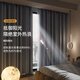Mengdalei full blackout curtain Roman rod complete set without punching for installation living room and bedroom 2025 new warm sunshade curtain light gray (same day delivery) applicable width 3.1-3.6 meters, curtain height 2.7 meters