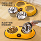 Qi Oh dog bowl, dog bowl, cat bowl, cat food bowl, dog rice bowl, anti-knock over double bowl, integrated drinking water bowl, small and medium-sized dog pet supplies, stainless steel single bowl, large size (suitable for 7-35 Jin Jin equals 0.5 kg dogs and cats)