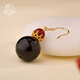 Potala Palace blood agate earrings, high-end new Chinese style simple amber earrings for women, a birthday gift for girlfriend, blood agate earrings