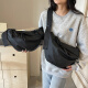 慕昂包包通勤大包女2024新款时尚大容量软皮单肩包休闲饺子包斜挎背包 黑色 大号