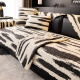 Baixini pure cotton sofa cushion, universal for all seasons, light luxury cushion, non-slip leather sofa cover, new 2024 cover cloth custom American style - black strip 70*70cm