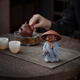 Yuxuan Creative Walker Little Monk Zisha Tea Pet Tea Leaky Tea Filter Tea Set Creative All-Porcelain Filter Ornament XWH-Walker Little Monk Gray Clothes