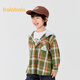 巴拉巴拉童装儿童外套格子宽松连帽上衣男童小童秋装户外休闲时尚 黄绿色调00434 100 cm
