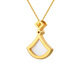 Chiba Jewelry 18K Gold Diamond White Shell Pendant Small Skirt Live Broadcast Fashionable Sweet Neck Jewelry Gift for Girlfriend 18K Gold Diamond White Shell Pendant/Free Random Silver Chain