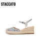 
STACCATO 2025 spring new barley shoes bag-toe sandals fisherman shoes thick-soled height-enhancing women's sandals EUQ08AH5 shining ginkgo 34