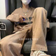 韦戒多巴胺穿搭男冬季裤子咖色欧美高街vibe大抽绳松紧腰牛仔款oversi 棕色lk694-ok【优质版】 S