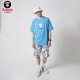 AAPA Men's Spring y Summer Ape Face Doodle Letting Tendencia de impresión Fina delgada Camiseta de manga corta 1278xxk Bkx/Black S