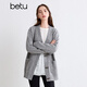 Baitu betu women's autumn new wool sweater wilderness marrard V-neck loose cardigan women 2409T40 gray M