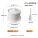 Bethes Ceramic Bowl Stew Cup Waterproof Stew Cup Soup Cup Steamed Egg Custard Bowl Steaming Cup Earthen Pot Stew Cup Yan Cup Covered Spoon and Sauce 420ml