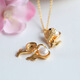 Qichangtang Freshwater Pearl Pendant Dolphin Shell Bear Necklace Clavicle Chain Jewelry Ins Internet Celebrity Jewelry Gift for Girlfriend Freshwater Pearl Dolphin Bead Pendant with Silver Chain