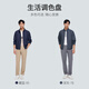 金利来外套【防水/抗皱】春夏新款三防易打理条纹商务休闲立领轻薄夹克 藏蓝-95 L 175/92A 推荐130-140斤