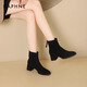 Daphne suede short boots for women 2025 new high-heeled shoes autumn and winter thick heel Martin boots for women French slim boots versatile boots for women black autumn and winter new models - heel height 5cm 38