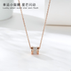 CAOX baby's breath small waist necklace girls ins light luxury niche design clavicle chain internet celebrity temperament 18K color gold pendant versatile silver