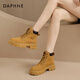 Daphne botas Martin de suela gruesa para mujeres en primavera y otoño 2023 botas de trabajo retro amarillo 38