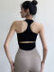 Minghuitong a prueba de choque Sports Sports Training Strong Women Song Simting Fitness Entrenamiento de fitness But de ropa de yoga con red de ropa interior de la almohadilla de cofre DX16837 Folleto verde manga corta S