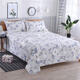 Xingyue Shengfan can't afford to throw the ball, pure cotton old coarse cloth bed sheet three-piece set, thickened cotton single double large bed Kang single bed, small gray flower, 2 meter bed, 2.3x2.7 meter bed sheet