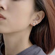 Mansheng 999 Pure Silver Ruyi Knot Earrings Women's Ear Piercing Earrings 2025 New Screw Design Ear Bone Nail Earrings Small Ruyi Earrings 999 Pure Silver Pair