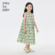 
jnby by JNBY Jiangnan cloth children's clothing sleeveless dress summer cute pattern casual mid-length skirt girls 1N5G12350 088 gray-green combination 110 cm