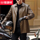 Hengyuanxiang high-end leather jacket for middle-aged men spring and autumn new men's business casual pu leather jacket mid-length windbreaker dad wear black style 9907 side pocket plus velvet XL 180 (150-165Jin Jin is equal to about 0.5 kg)