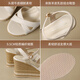 
ZHR head layer cowhide sandals for women thick sole wedge shoes for vacation cross straps for women S169 beige 36