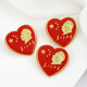 Ai Shao said Chairman Mao's love brooch, new model of serving the people, red peach heart badge, five-star red flag commemorative medal, Chairman Mao (peach heart style)