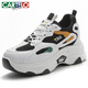 Cartelo Marke Echte Leder -Dad -Schuhe für Frauen 2025 Frühling neuer vielseitiger dicker Sohle bequemer und lässiger Sportschuhe 826 Weiß 38