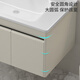 Haisongda thickened stainless steel bathroom cabinet combination ceramic integrated widened basin small household wash basin bathroom wash basin cabinet milk color 12053cm main cabinet + beauty smart mirror cabinet free upgrade pull tap