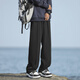 Foss Phil pantalones para el estilo de otoño e invierno de los hombres más el terciopelo espesado de los deportes cálidos y los pantalones casuales japoneses retro sueltos rectos de pierna ancha marca 718-wk73-1 negro XL [sugerido 145-160Jin [Jin iguala 0.5 kg]]